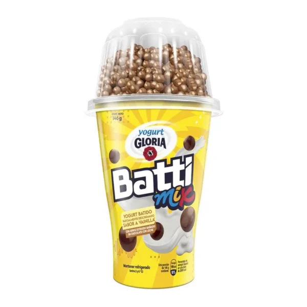 Yogurt Gloria Batti Mix Sabor Vainilla 146g