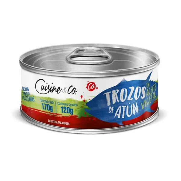 Atún trozos en aceite vegetal x 170 gr Cuisine & Co